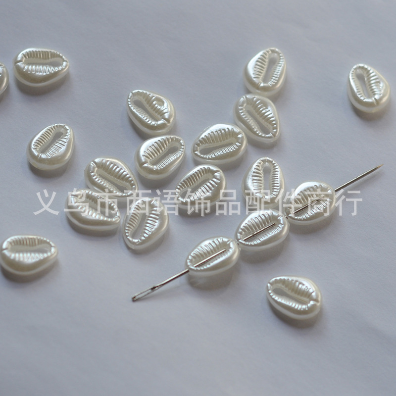 Perla perforada conchas de perla acrílico labios cosidos ropa de baño material de encaje perlas