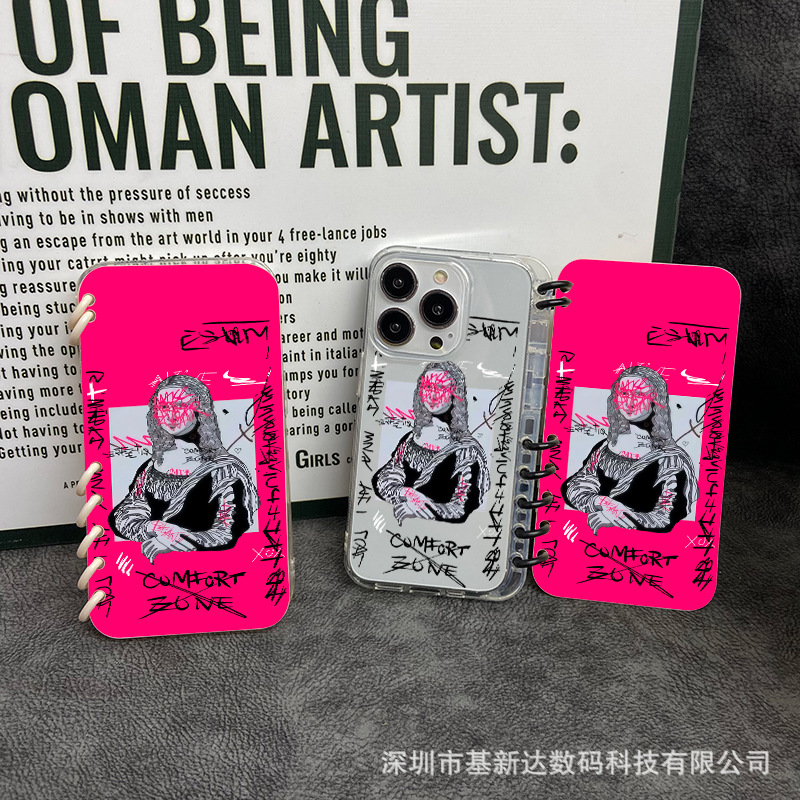 新款雕像笔记本适用iPhone15promax苹果16手机壳14翻盖13书本12女