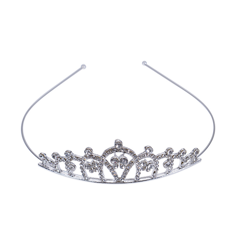 Diadema de corona de diamantes de imitación para niños, peine para el cabello, accesorios para el cabello para niñas, espectáculo de vacaciones para bebés, tocado de novia, cristal chapado en oro