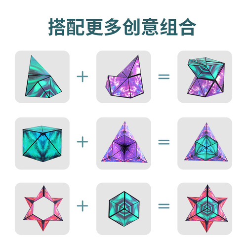 Children's Toy Geometric Magic Cube, Magnetic 3D Stereo Cube, Versatile Stress-Relief Toy for Kids—Wholesale