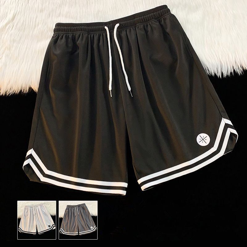 Mesh American street shorts men's ice silk shorts Hong Kong style ins summer new nba sports casual basketball pants