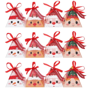 Cross-Border Exclusive New Christmas European and American Creative Baking Three-Dimensional Paper Box Candy Gift Box Ribbon Snowman Elderly