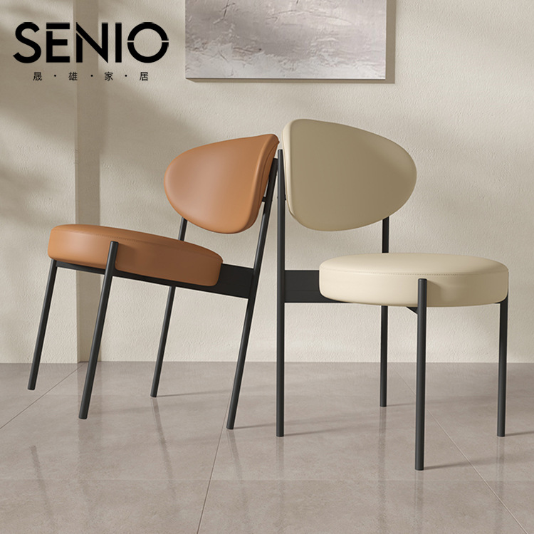 Cream Style Backrest Chair, Internet Famous Soft Upholstered Chair, Nordic Minimalist Makeup Chair, Desk Chair, Modern Light Luxury Dining Chair for Home Use