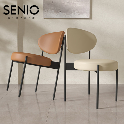 Cream Style Backrest Chair, Internet Famous Soft Upholstered Chair, Nordic Minimalist Makeup Chair, Desk Chair, Modern Light Luxury Dining Chair for Home Use