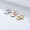 Zirconium, brand earrings, universal accessory, European style, silver 925 sample, simple and elegant design, wholesale