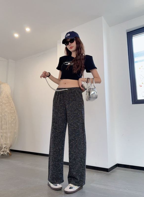 秋冬款节节高阔腿裤女2025新款高腰直筒垂坠感慵懒宽松休闲裤子女|undefined