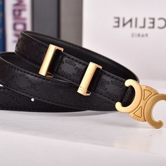 新しい凱旋門女性の細いベルト 2.5 センチメートル牛革ベルトスムーズなバックルスカートと多用途ベルト在庫あり