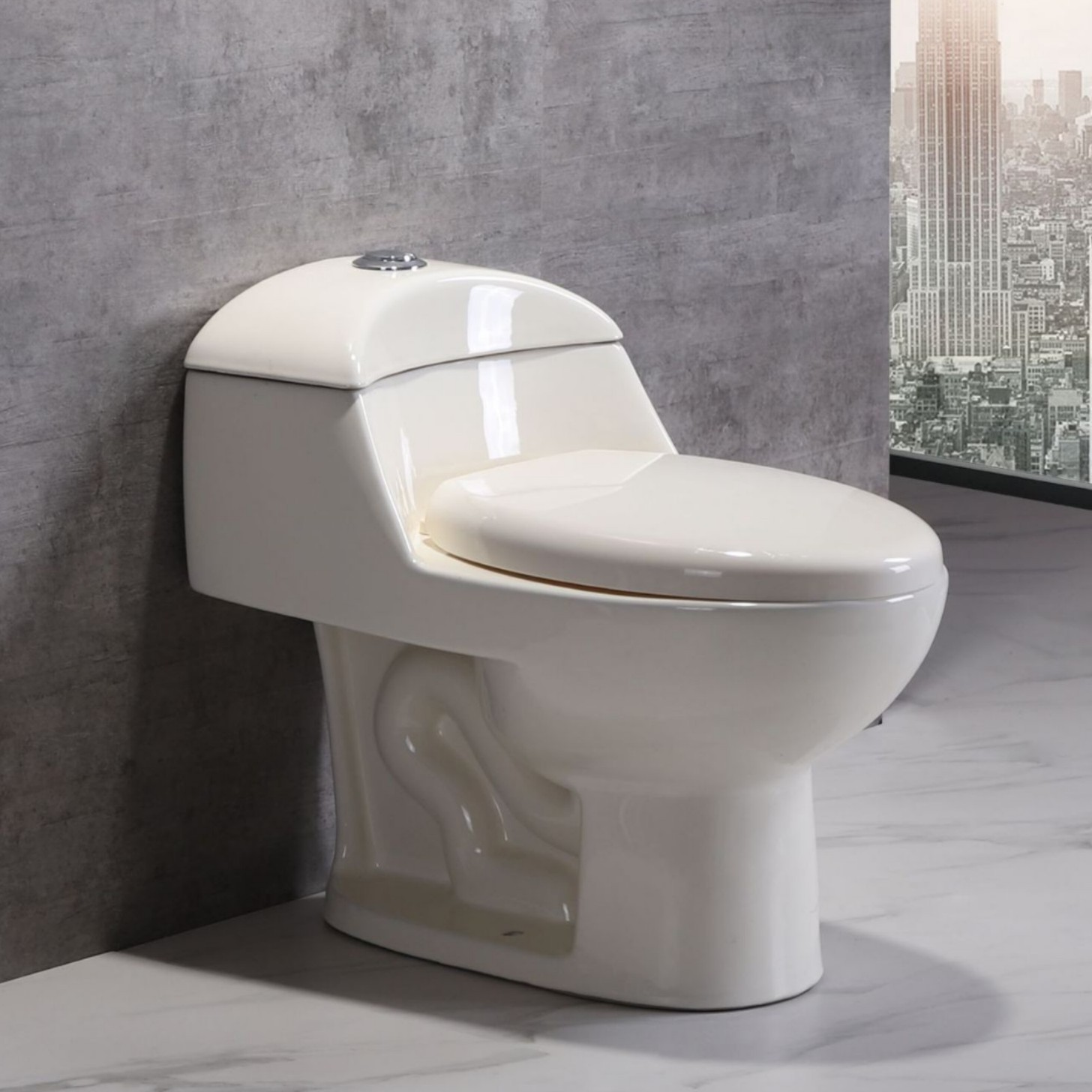 WC exportar inodoro de bombeo de América del Sur tipo sifón unido asiento de inodoro cerámico silencioso inodoro de gran calibre