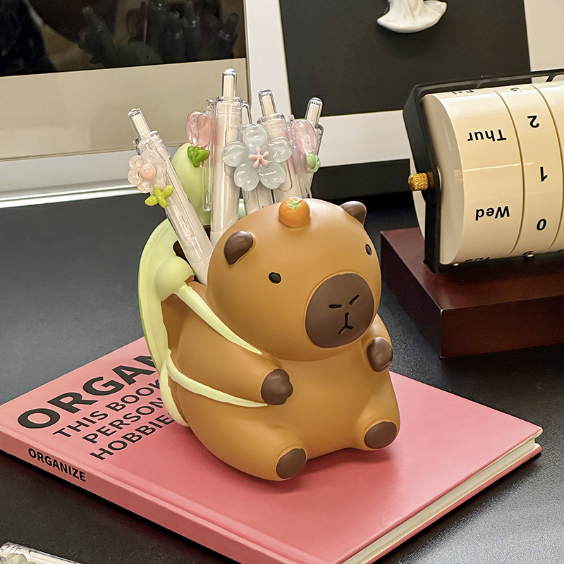 Emotionally Stable Capybara Pen Holder for Home, Living Room, Office Desktop, High-End Multifunctional Storage Container