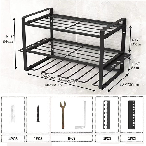 Electric tool storage rack wall-mounted hardware tool stand drill tool shelf