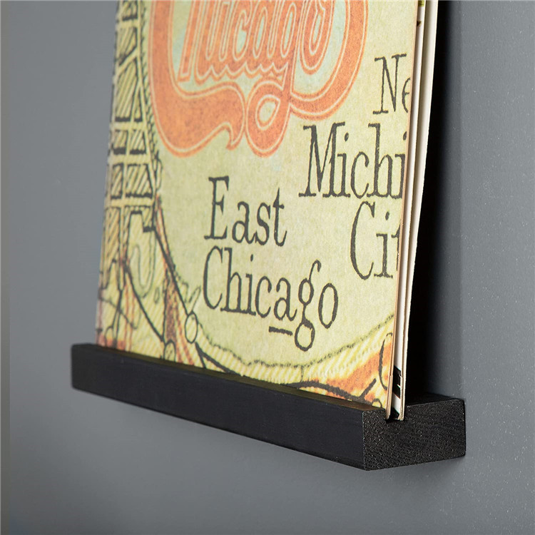 Titular de registro de pino montado en la pared vintage madera vinilo registro rack de almacenamiento