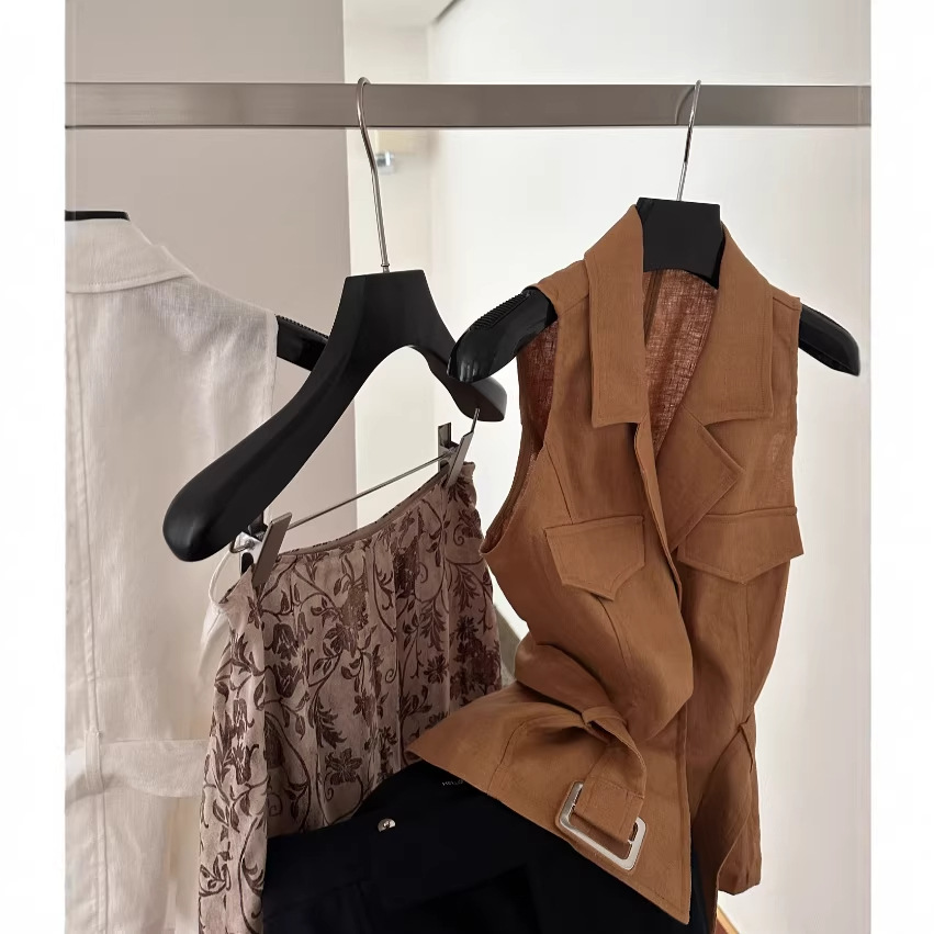 Áo vest blazer nữ không tay cổ vest chất liệu linen phong cách old money — màu trắng, Tên