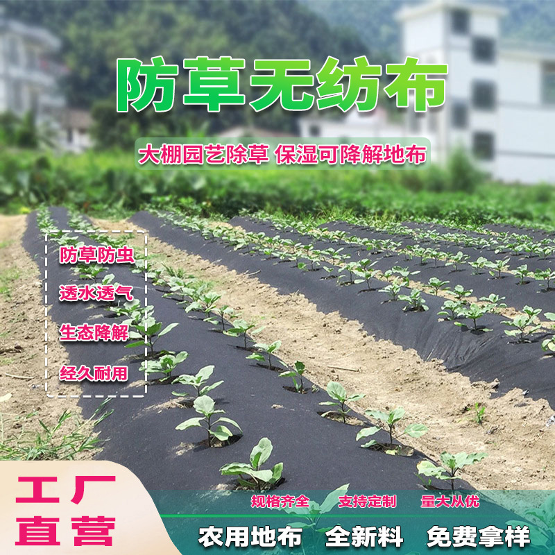 Degradation anti-grass cloth non-woven weeding cloth black permeable breathable gardening weeding cloth seedling anti-grass non-woven fabric Degradation anti-grass cloth non-woven weeding cloth black permeable breathable gardening weeding cloth seedling anti-grass non-woven fabric