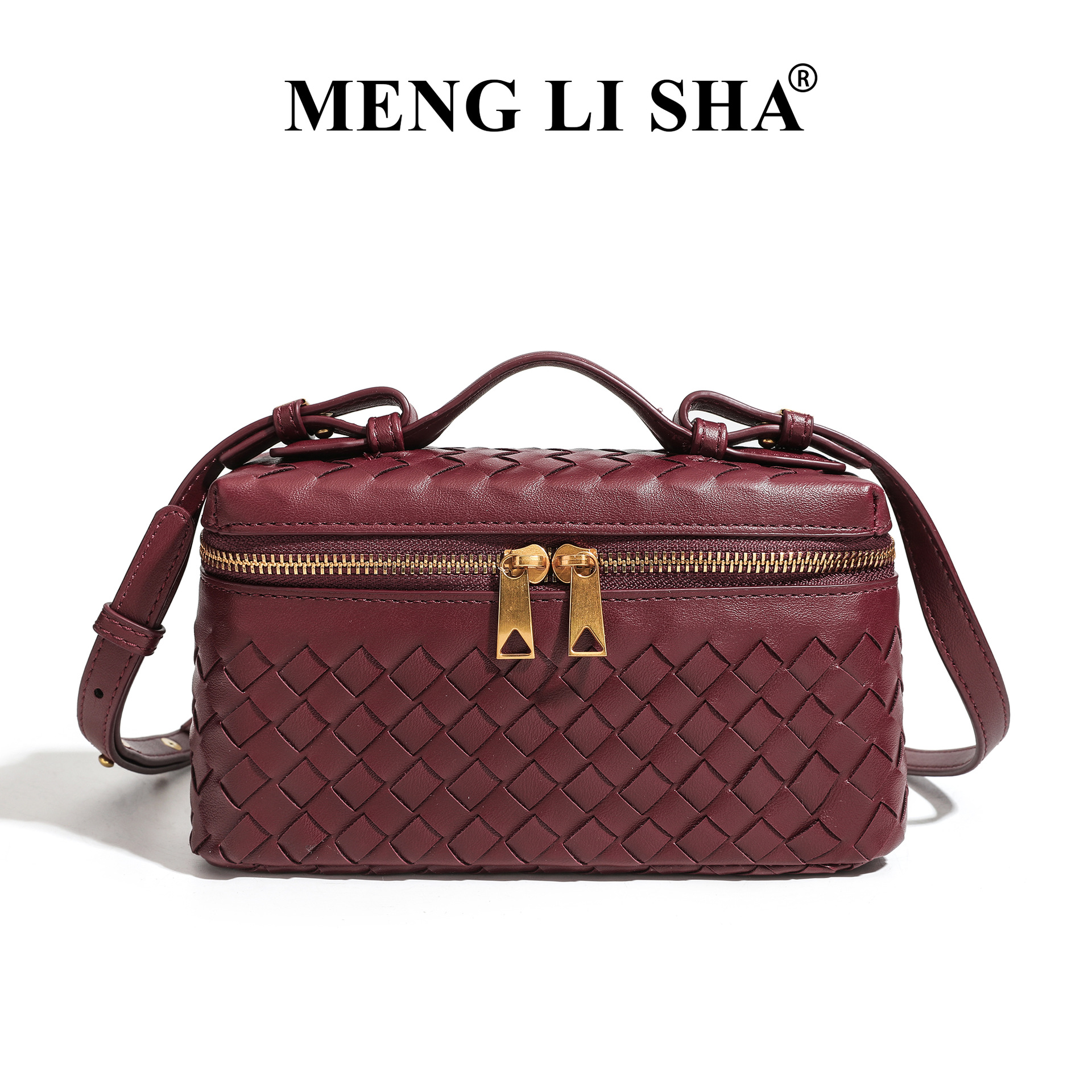 [Cross-Border Exclusive] Hand-Woven Women's Box Bag, Fashionable Handheld Makeup Bag, Single Shoulder Crossbody Small Square Bag - Thumbnail 6