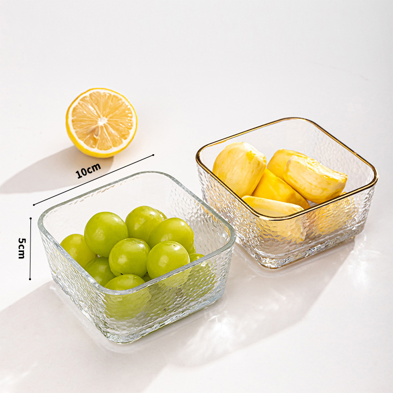 Household Creative Fashion Salad Bowl Sauce Dish Glass Fruit Plate Snacks Living Room Dried Fruit Box Nuts Snacks Candy