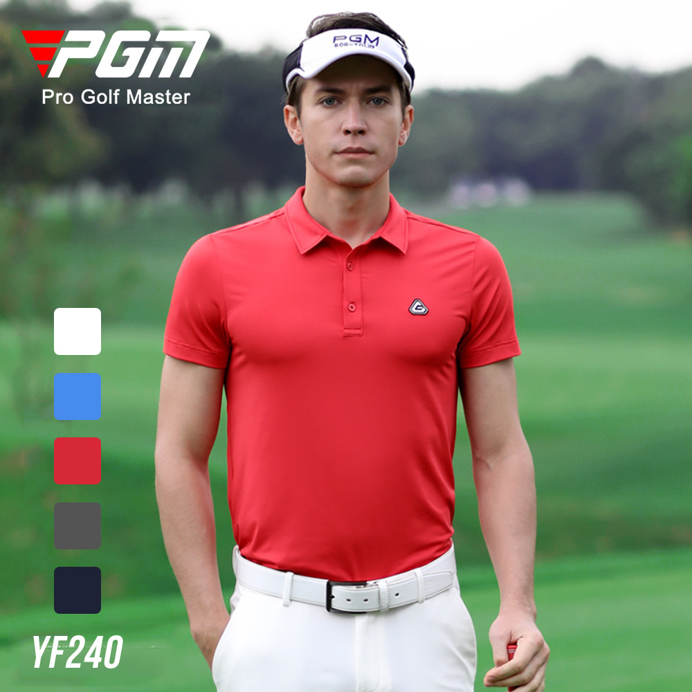 Áo thun nam ngắn tay thể thao golf vải thoáng khí — YF246 nam tay ngắn thoáng khí màu trắng xanh, YF237 nam sọc cổ tay ngắn màu đen, YF239 nam tay ngắn thoáng khí màu xanh nước biển, YF239 nam tay ngắn thoáng khí màu đỏ thẫm