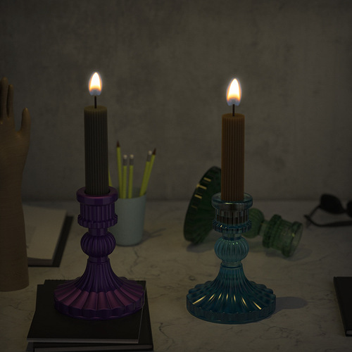 Poppy diy crystal glue jewelry abrasive three-dimensional striped pillar candle holder silicone mold source wholesale