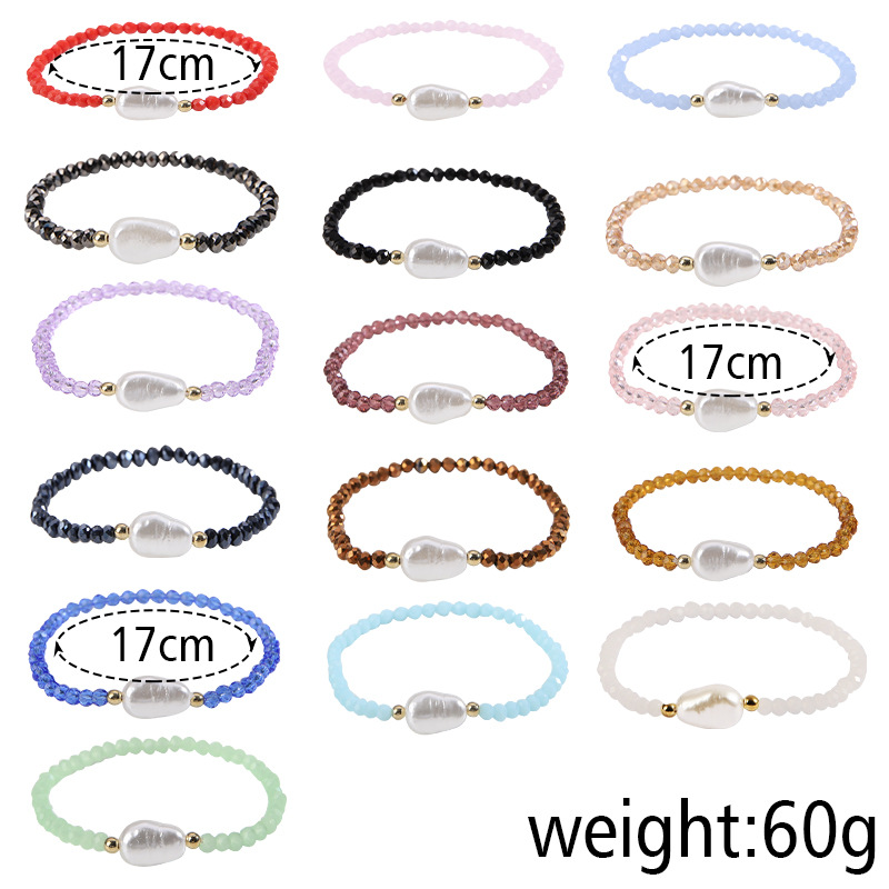 1 Piece Simple Style Geometric Glass Plating Unisex Bracelets