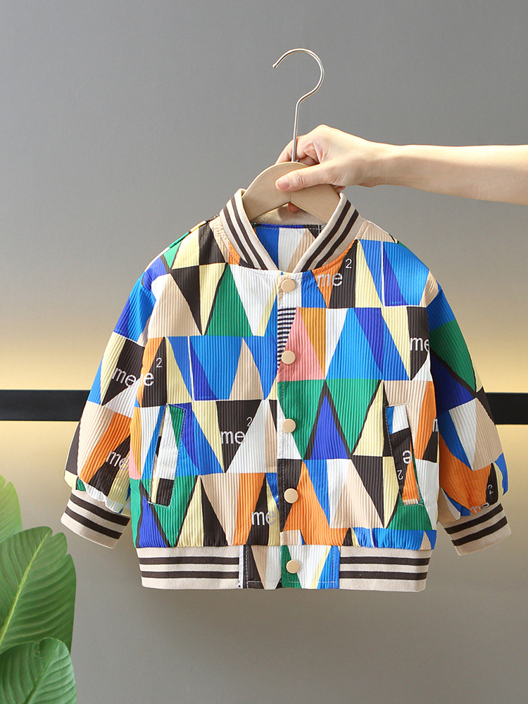 5868 Chaqueta de otoño para niños 2025 Nuevos niños Primavera y otoño Hermoso y moderno Tren de moda Ropa de béisbol de calle frita para niños