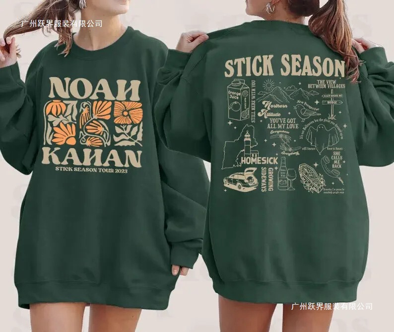 Cross-Border European Size Noah Cardan Season Tour Slogan Fashion Country Music Festival Style Women's Printed Sweatshirt