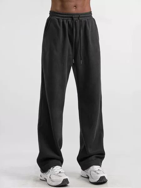 Cross-Border Foreign Trade European and American Men's New Lace-Up Spring and Summer Straight Loose Pants Casual Sweatpants