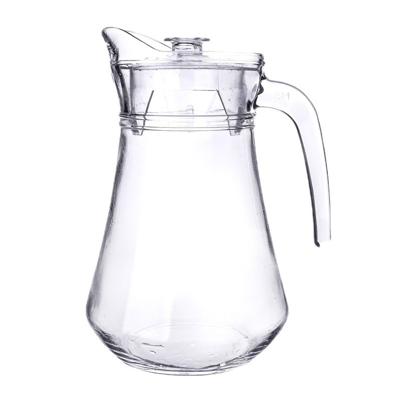 Lemeya vidrio resistente al calor hervidor de agua fría agua manzana verde engrosado jar de jugo tetera flor logotipo al por mayor
