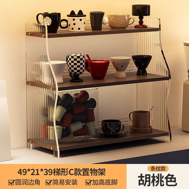 アクリル透明カップホルダーカップ収納ラックデスクトップガラスウォーターカップコーヒーティールームカウンタートップ整理ラック|undefined