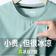 源头厂家新款夏季网眼冰丝t恤男圆领速干衣休闲短袖潮流舒适透气