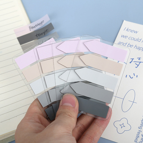 Translucent Morandi color PET sticky notes with an Instagram-inspired minimalist and cute design, self-adhesive index label sticker set