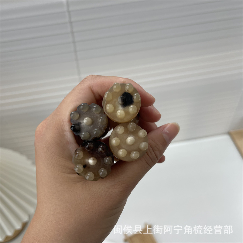 Horn Facial Massage Stick Lotus Pod Shape Hand Carved Guasha Tool for Face and Head key features