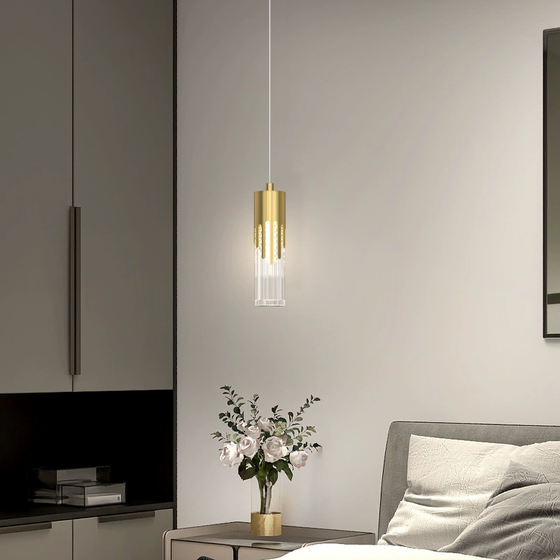 Медная креативная модная потолочная лампа для кровати, минималистичные LED-огни для гостиной, стиль светлый люкс, три цвета