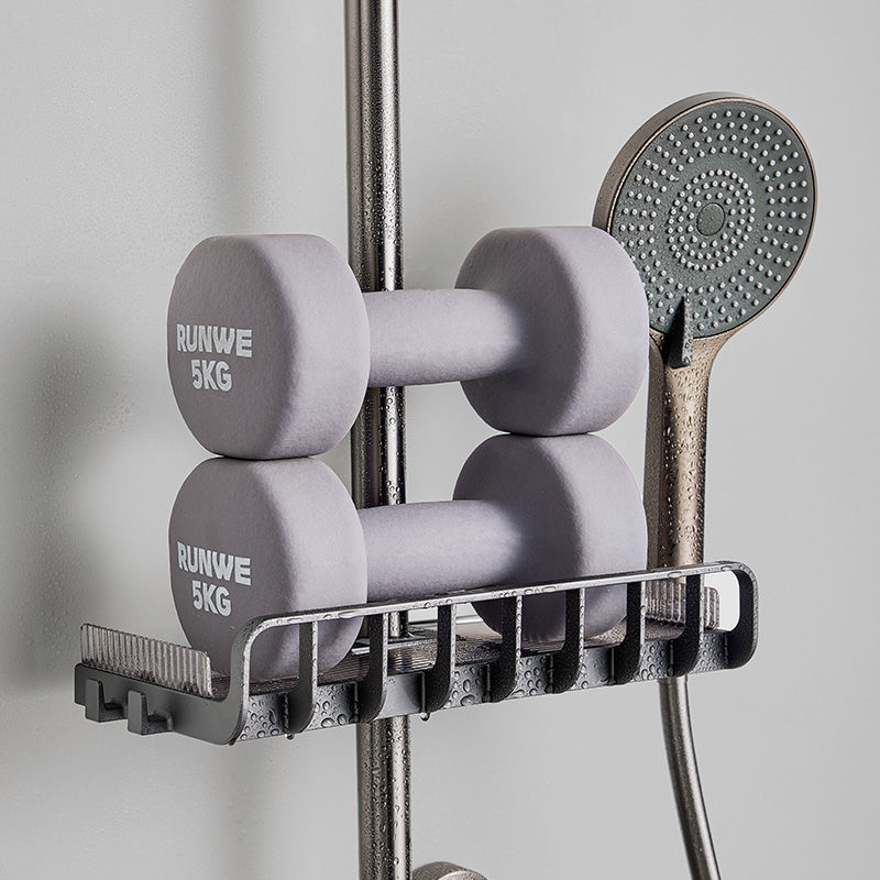 Rack de baño sin perforación inodoro casera de ducha de almacenamiento rack de barra de cesta de ducha bandeja rack