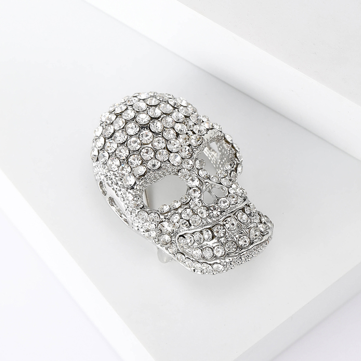Plating, Inlay Design Punk Style Punk Pin Skull Alloy Plating Inlay Rhinestones Women's Brooches