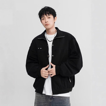 美式vintage底特律翻领夹克男2025春季潮工装外套高街痞帅棒球服