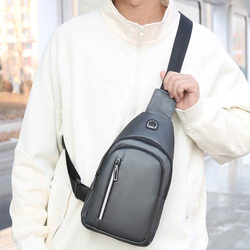 2025 Men's Oxford Cloth Chest Bag Multifunctional Sports Outdoor Casual Single-Shoulder Backpack Crossbody Bag