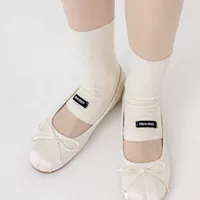 Носки Miu Ballet Niche, модные тканевые этикетки, летние тонкие подиумные персонализированные короткие полусапожки