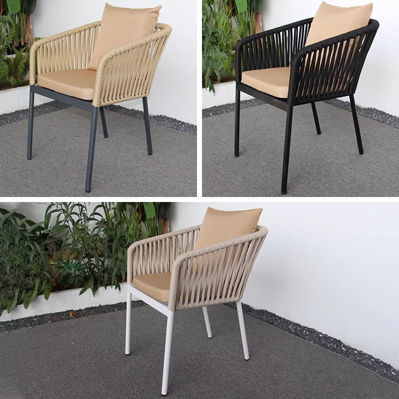Sillas al aire libre nórdicas patio al aire libre villa silla de jardín silla de relajación silla de comedor de aluminio de caña