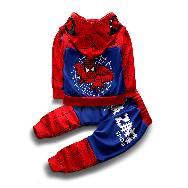 Ropa para niños 2023 primavera nuevos niños Spider-Man conjunto de tres piezas traje casual para niños de comercio exterior