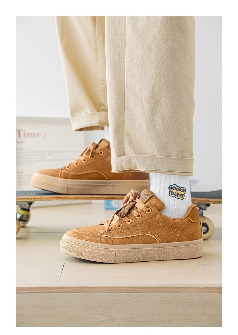 Sapatos masculinos de couro, elegantes e versáteis, casuais, com sola macia e cano baixo_voghion.com