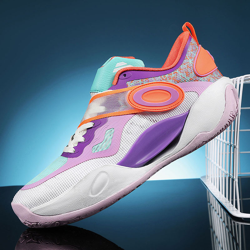 Handsome 17 basketball shoes men's high-top breathable non-slip combat student sports shoes Arctic white luminous friction sound