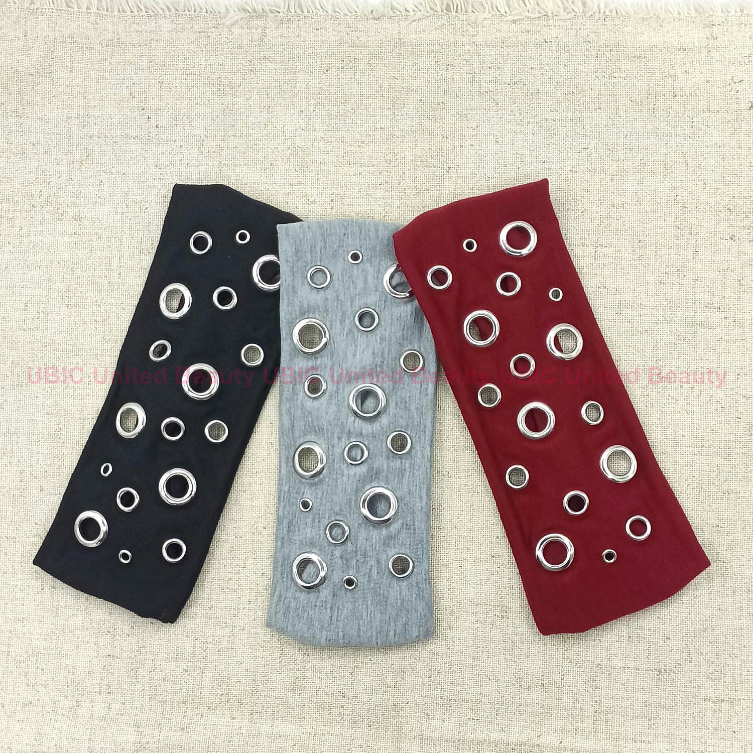 HW250604-45x8cm朋克风圆气眼五角星平面钉混搭弹