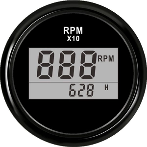 52mm tachometer black background black edge digital tachometer for marine vehicles can be connected to generator w can adjust the number of teeth