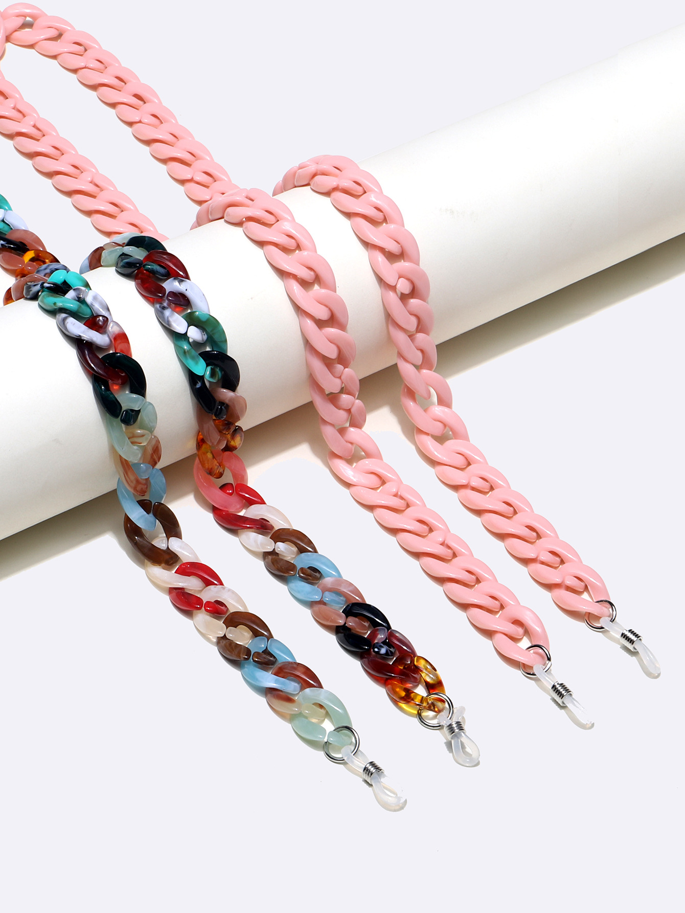 Fashion Vintage Acrylic Pink Mixed Color 2 Piece Glasses Chain Wholesale Nihaojewelry display picture 1