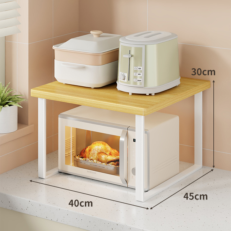 Estante Organizador de Microondas de Hierro y Madera, Multifuncional, para Cocina