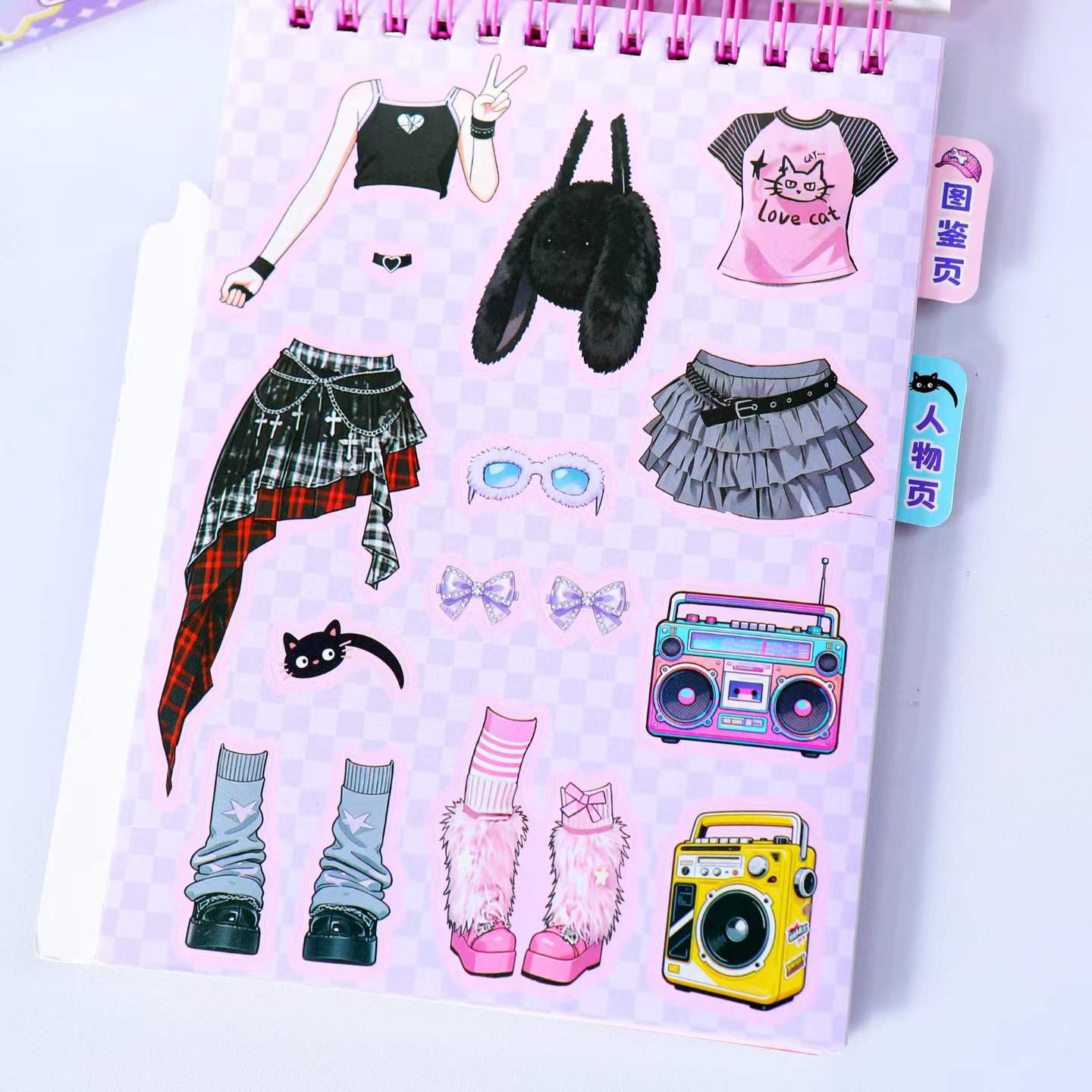 Milenio viento y2k adorable niña vestido pegatinas libro sin cortes DIY juguetes hechos a mano niños princesa pegatinas de cambio de ropa