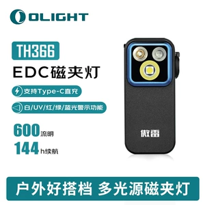 Aolei Th366 Multi-Light Source Uv Red and Blue Warning Light Outdoor Headlight Portable Magnetic Clip Light Mini Edc Flashlight