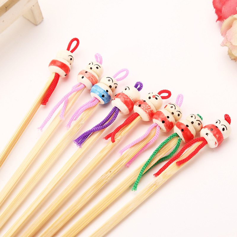 Bamboo Ear Pick, Ear Scoop, Cartoon Chinese Doll Ear Pick, Natural Bamboo Ear Pick, Earwax Cleaner