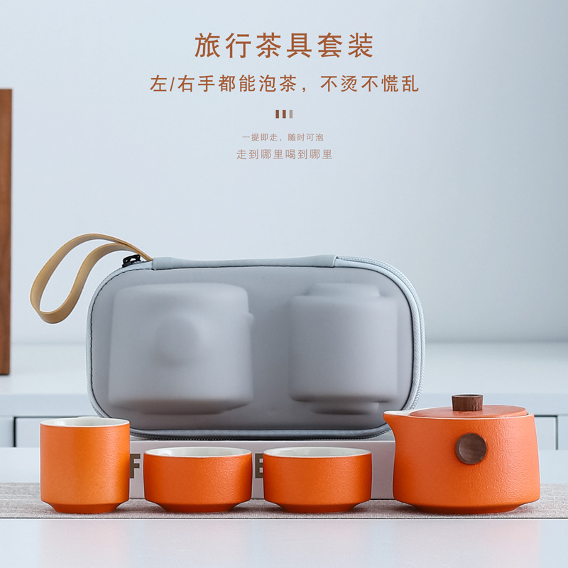 High temperature resistance modern Simplicity Chinese style Portable outdoors travel tea set household Quik Kungfu Online tea set