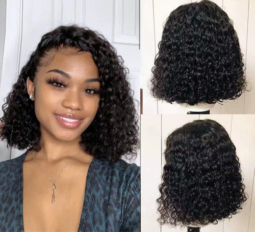 Cross-border European and American hot-selling wigs, middle-parted curly hair, small curly short hair, Amazon high-temperature silk wig wig headgear