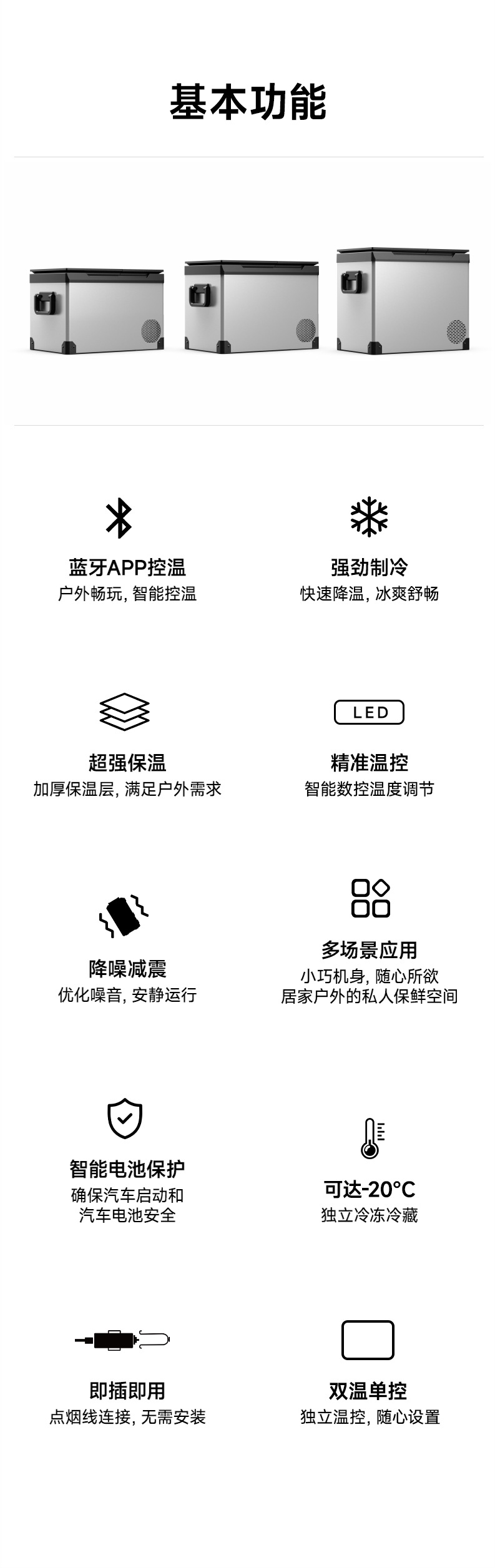 Suitable for All Models of Large-Capacity Car Refrigerators, Tf Series Portable Small Refrigerators for Car and Home Use with Intelligent Temperature Control